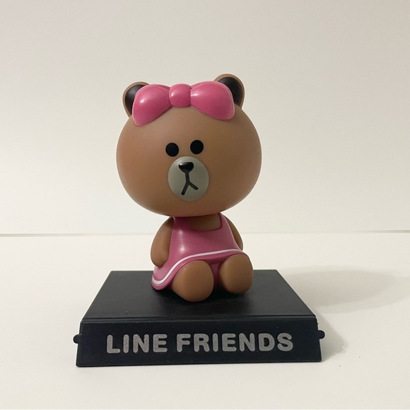 Line Friends Bear Bobble Heads Lot of 2 - Picture 8 of 14